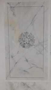 blanc veiné et ornement