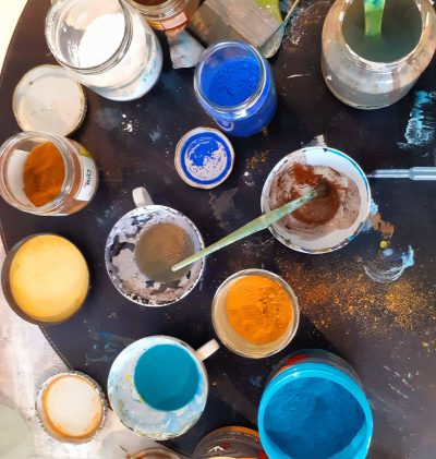 pigments peinture murale en construction